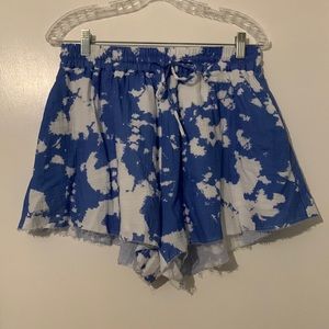 NWT Central Park West Blue Tie Dye Drawstring Shorts sz L
